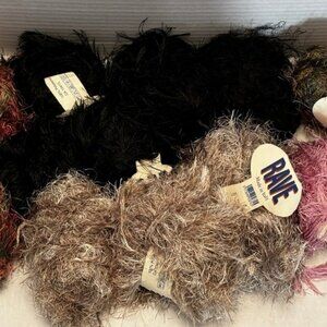 Rave Eyelash Yarn Lot of 11 Skein Balls Made in Italy